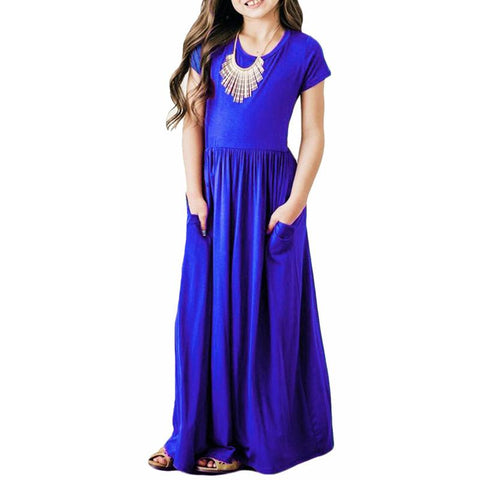 Kids Dresses For Girls Long Dress Bohemian Children Party Beachwear-TB00876-Veeddydropshipping