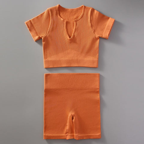 NEW Women Yoga Set Seamless Workout Clothes Fitness Sports TOP Leggings -OS00898-Veeddydropshipping