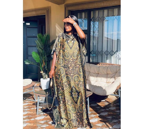 African Women Beach Loose Kaftan Maxi Dresses-WF01741-Veeddydropshipping