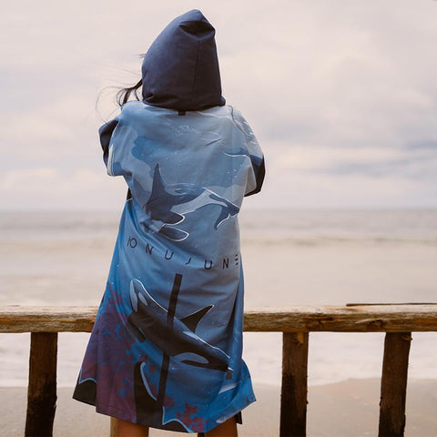Changing Robe Bath Towel Outdoor Hooded Beach Towel Poncho Printing Unisex Hooded -OS00118-Veeddydropshipping