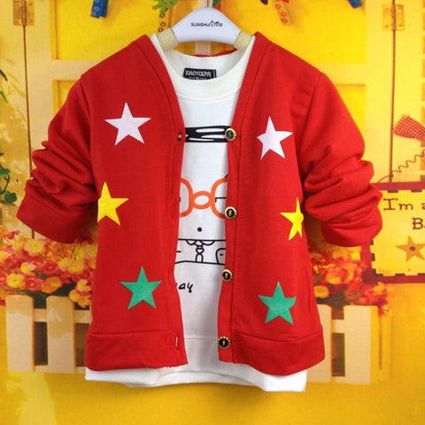 Popular Baby boy Cute star Long sleeve cardigan coat-TB01202-Veeddydropshipping