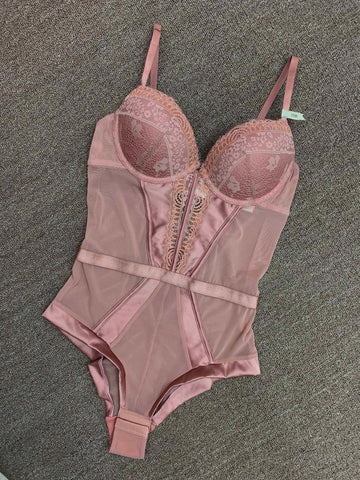 Female Sexy Bodysuit Lace  Bra Panties-WF00983-Veeddydropshipping