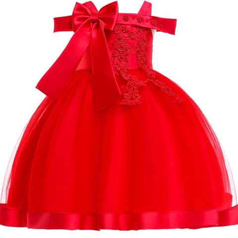 Elegant Girl Princess Dress Dots Bow 2021 Children Christmas Performance-TB00864-Veeddydropshipping