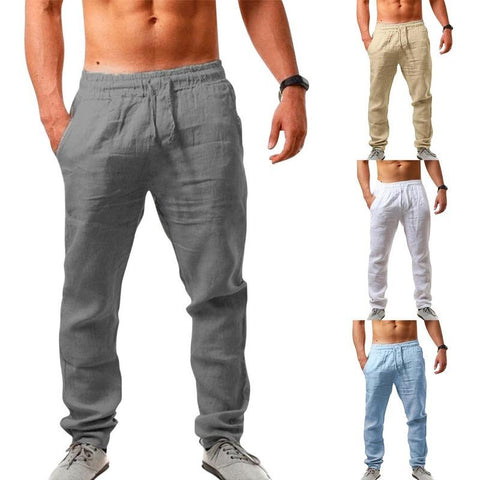 Solid Color Male Breathable Trousers Waist Loose-MF00352-Veeddydropshipping