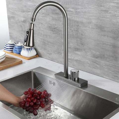 Waterfall Sink Kitchen Faucet Single Hole-TI00629-Veeddydropshipping