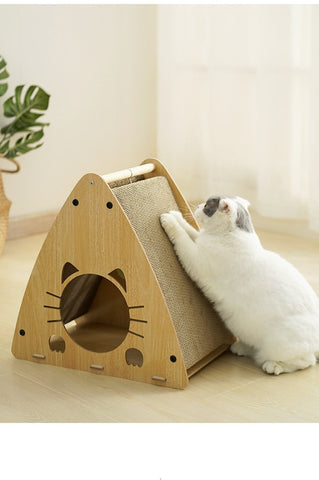 Cat Scratch Nest Cat Supplies Solid Wood-HA01444-Veeddydropshipping