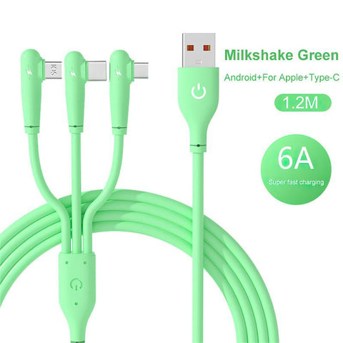 Three-in-one Qc 3.0 Data Transfer Data Cable 66w Charging Cable Super Fast Charge-PA00417-Veeddydropshipping
