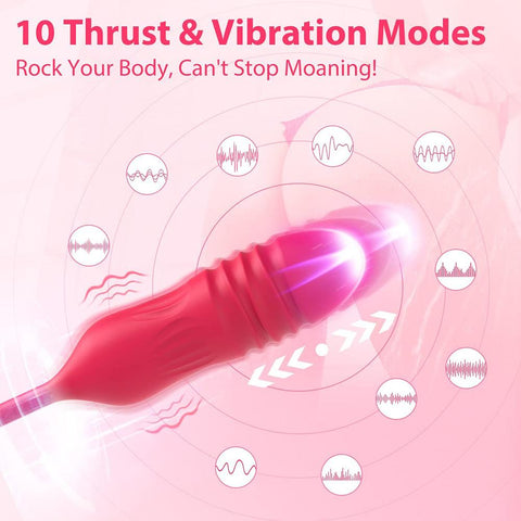 Rose Toy Dildo Thrusting Vibrator for Women Egg Clitoris Sucker Stimulator -BH01205-Veeddydropshipping