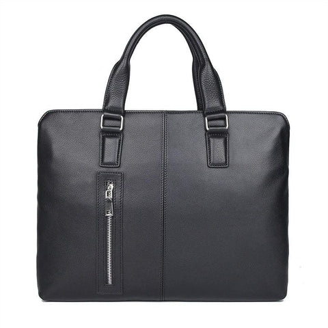 Genuine Leather 14&#39;&#39; Laptop Office Men Briefcase-BS00495-Veeddydropshipping