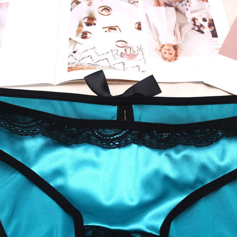 Women Sexy Silk Low-rise Underwear Briefs-WF00831-Veeddydropshipping