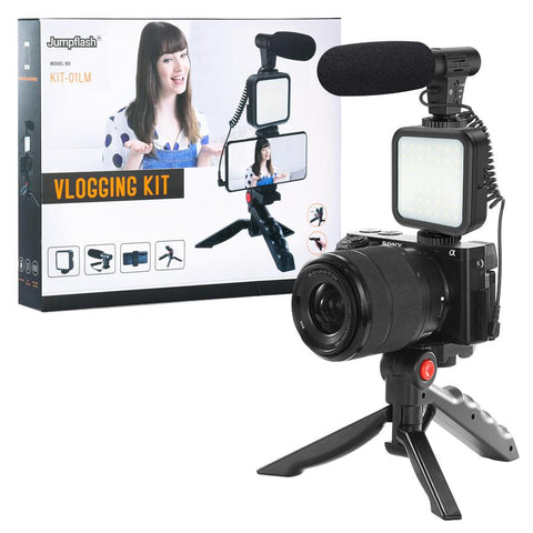 Smartphone Vlogging Kit Video Recording Equipment with Tripod Fill Light Shutter for Camera-PA00817-Veeddydropshipping