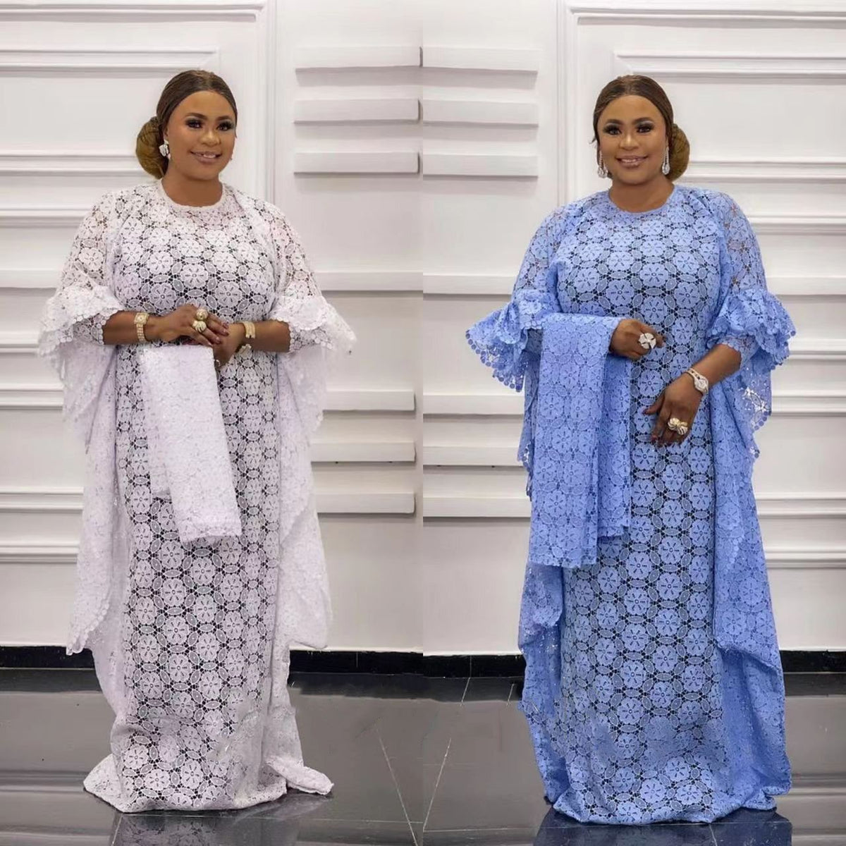 African Women Dashiki Long Evening Maxi Dresses-WF01665-Veeddydropshipping