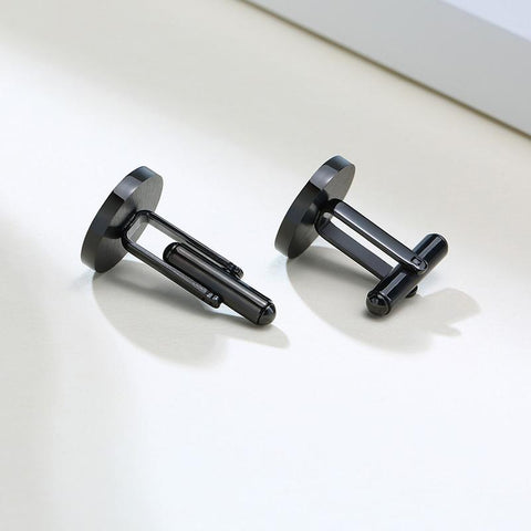 Customized Men's Cufflinks Geometric Steel Metal Cuff Links  -JW01303-Veeddydropshipping