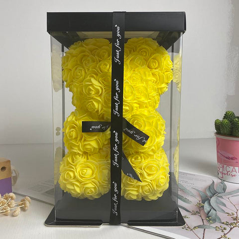 Romantic Valentine Eternal Flower Rose Bear-HA00667-Veeddydropshipping
