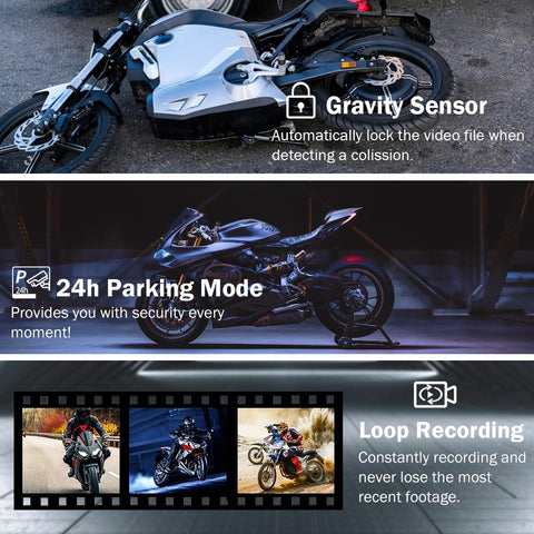 Dual Camera Front &amp; Rear Motorcycle DVR F9D with TPMS-AM00563-Veeddydropshipping