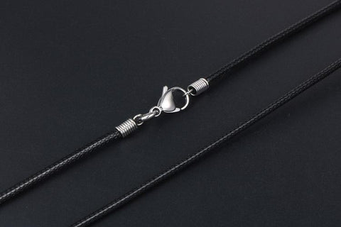 Leather Chain Necklace Handmade Braid Rope Long Necklace -JW01274-Veeddydropshipping