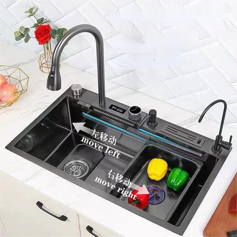 Kitchen Waterfall Sink Digital Display Large Single-TI00635-Veeddydropshipping