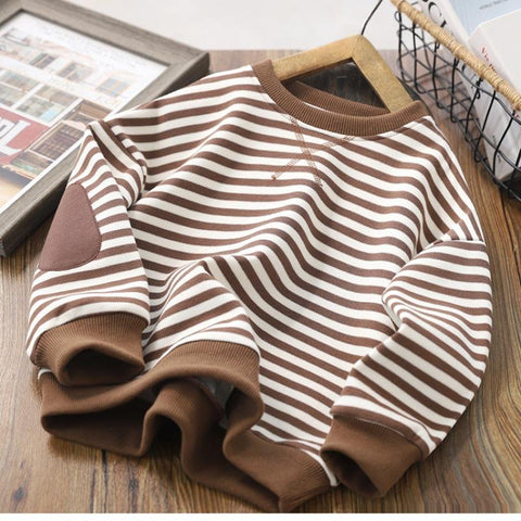 Winter Boys Sweatshirts Long Sleeve Tops for Kids Stripe Girls Sweater-TB01333-Veeddydropshipping