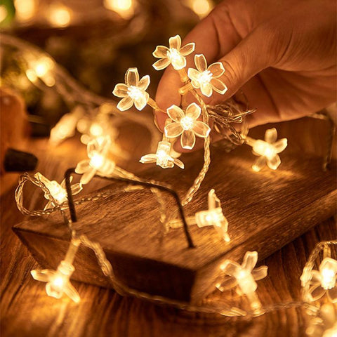 10/40/60 Lights LED String Fairy Lights Crystal Cherry Blossom Flower-TI00950-Veeddydropshipping