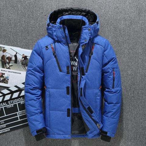 Duck Thick Men&#39;s Down Jacket Snow Parkas Male Warm Hooded-MF01225-Veeddydropshipping