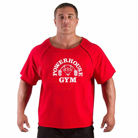 T-shirt Fitness Men's Bodybuilding Shirt Bat Sleeve Shredded Cloth Shirt-Veeddydropshipping