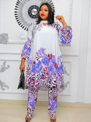 Plus Size Women African Trousers Suits-WF01497-Veeddydropshipping
