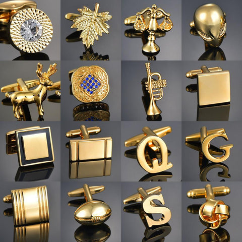 Gold Color Cufflinks Cuff Links for mens French -JW01319-Veeddydropshipping