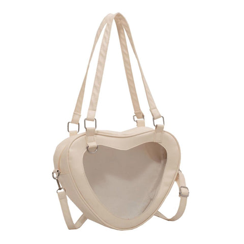 Bag Love Heart Shaped Clear Underarm Tote for Women-BS00231-Veeddydropshipping
