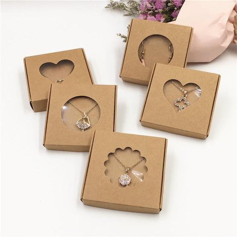 50Sets Kraft Paper Handmade Jewelry Set Packing Displays-JW01660-Veeddydropshipping