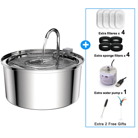 Cat Drinking Fountain Automatic Stainless Steel-HA01387-Veeddydropshipping