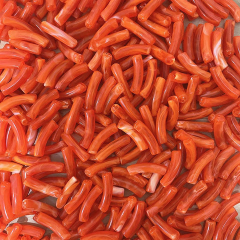 Acrylic Curved Tube Color Imitation Gemstone Slide Beaded For DIY -JW01543-Veeddydropshipping