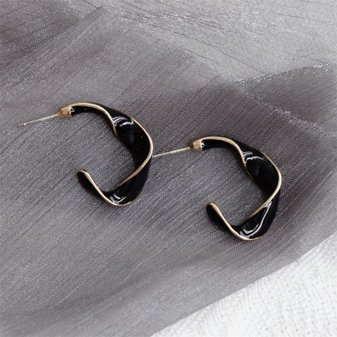 Fashion Lavender Purple Earrings for Woman Gold color Twisted -JW01417-Veeddydropshipping