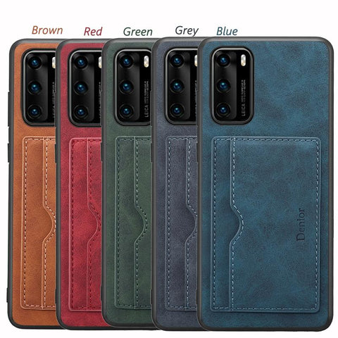 Luxury Leather Card Holders Wallet Case for Huawei P40 Pro Plus Leather Stand Cover-PA00296-Veeddydropshipping