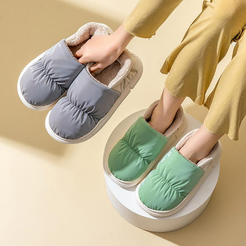 Cotton Slippers Indoor Home Non-Slip Thick Sole Furry-BS01293-Veeddydropshipping