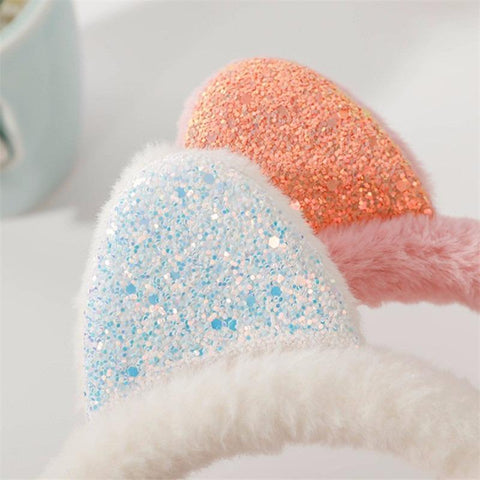 Ear Warmers Glitter Ears Plush Earmuffs-WF01263-Veeddydropshipping