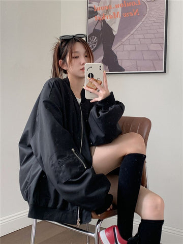 Woman Casual Jacket Oversize Collar Long Sleeve Jacket-WF00280-Veeddydropshipping