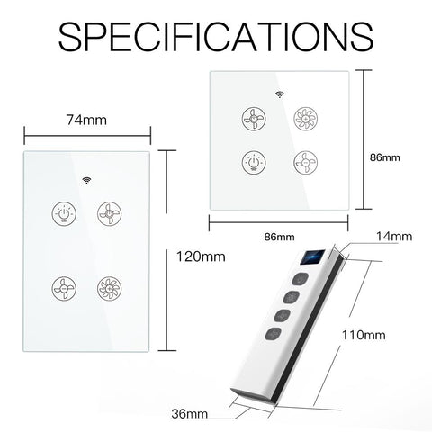 MOES New WiFi RF Smart Ceiling Fan Light Control Smart Life/Tuya APP-TI01127-Veeddydropshipping