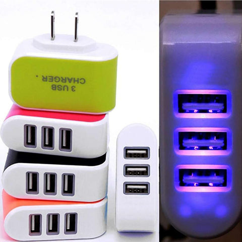 Universal  3 USB Multi-Port Wall Charger US Plug Wall Adapter Cube Block-PA00065-Veeddydropshipping