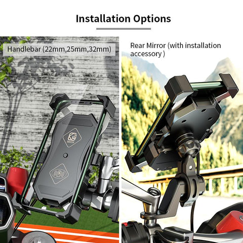 Motorcycle Phone Holder 15W Wireless Charger USB QC3.0 Fast Charging Bracket Bike Smartphone-PA00521-Veeddydropshipping
