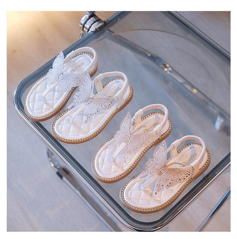 Rhinestone Butterfly Shoes for Kids Girls Flip Flops Jelly Sandals Shoes-TB00181-Veeddydropshipping