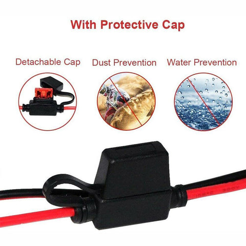 12V Charger Cable for Motorcycle Battery Terminal To SAE Quick Extension Cord Cable-CE00188-Veeddydropshipping