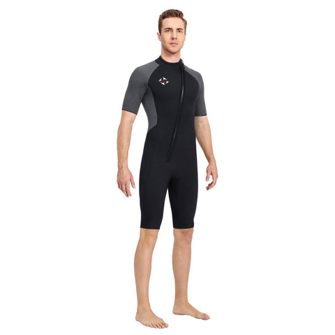 Men 3mm Shorty Wetsuit Full Body Surf Diving Suit Male Thick Thermal Neoprene -OS00053-Veeddydropshipping
