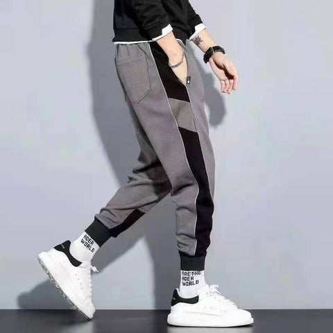 Men Ribbons Harem Jogging Pants Male Slim Fit-MF00373-Veeddydropshipping