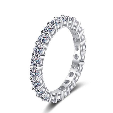 5mm  Moissanite Ring 925 Sliver Plated with White Gold Rings For Women-JW00029-Veeddydropshipping