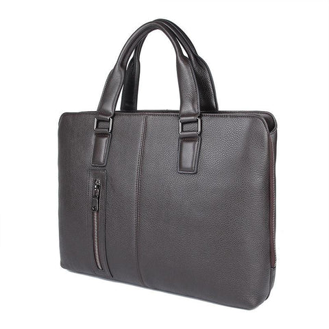 Genuine Leather 14&#39;&#39; Laptop Office Men Briefcase-BS00495-Veeddydropshipping