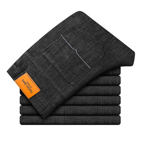 Elastic Cotton Jeans Men Fashion Business Classic-MF00521-Veeddydropshipping