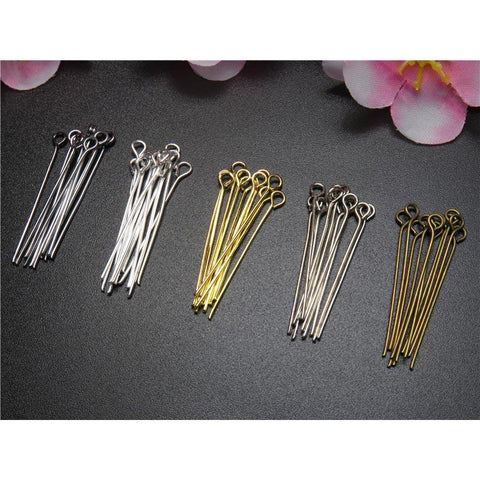 Rhodium Metal Eye Head Pins Findings For Jewelry Making Supplies DIY -JW01616-Veeddydropshipping