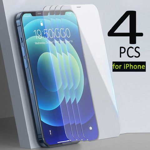 4pcs Tempered Glass for iPhone 14 13 12 11 Pro Max Mini Screen Protector for iPhone-PA00561-Veeddydropshipping