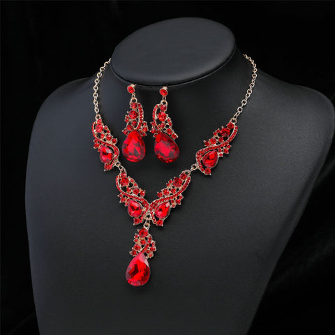 Fashion Multiple Crystal Prom Wedding Jewelry Sets -JW00379-Veeddydropshipping