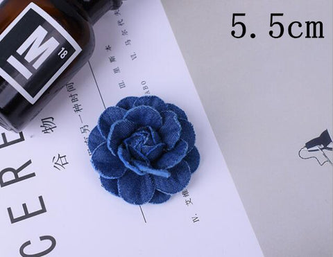 Korea Denim Fabric Flowers Hair Accessories-HA00725-Veeddydropshipping
